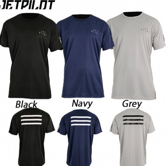 JETPILOT MENS HYPED S/S HYDRO TEE GREY/MARLE
